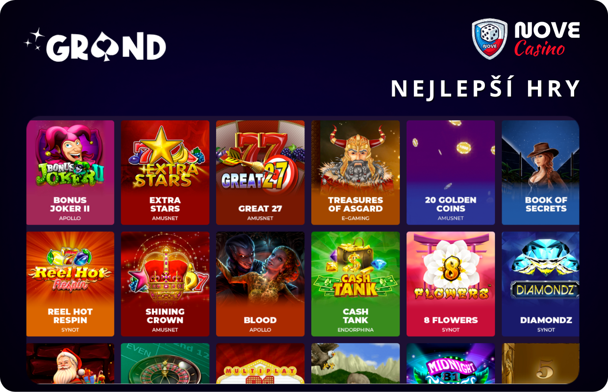 Nejlepší hry v kasinu Grandwin
