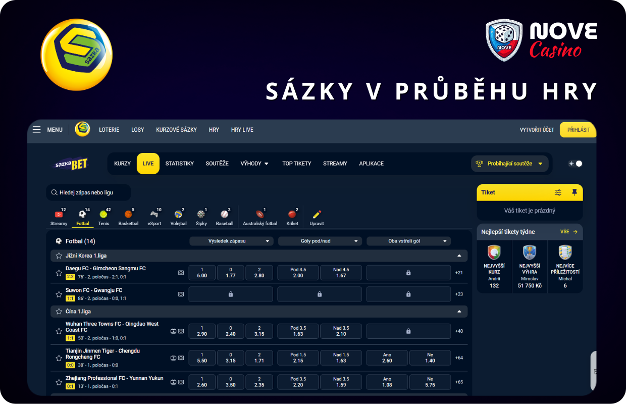 Sázky v průběhu hry