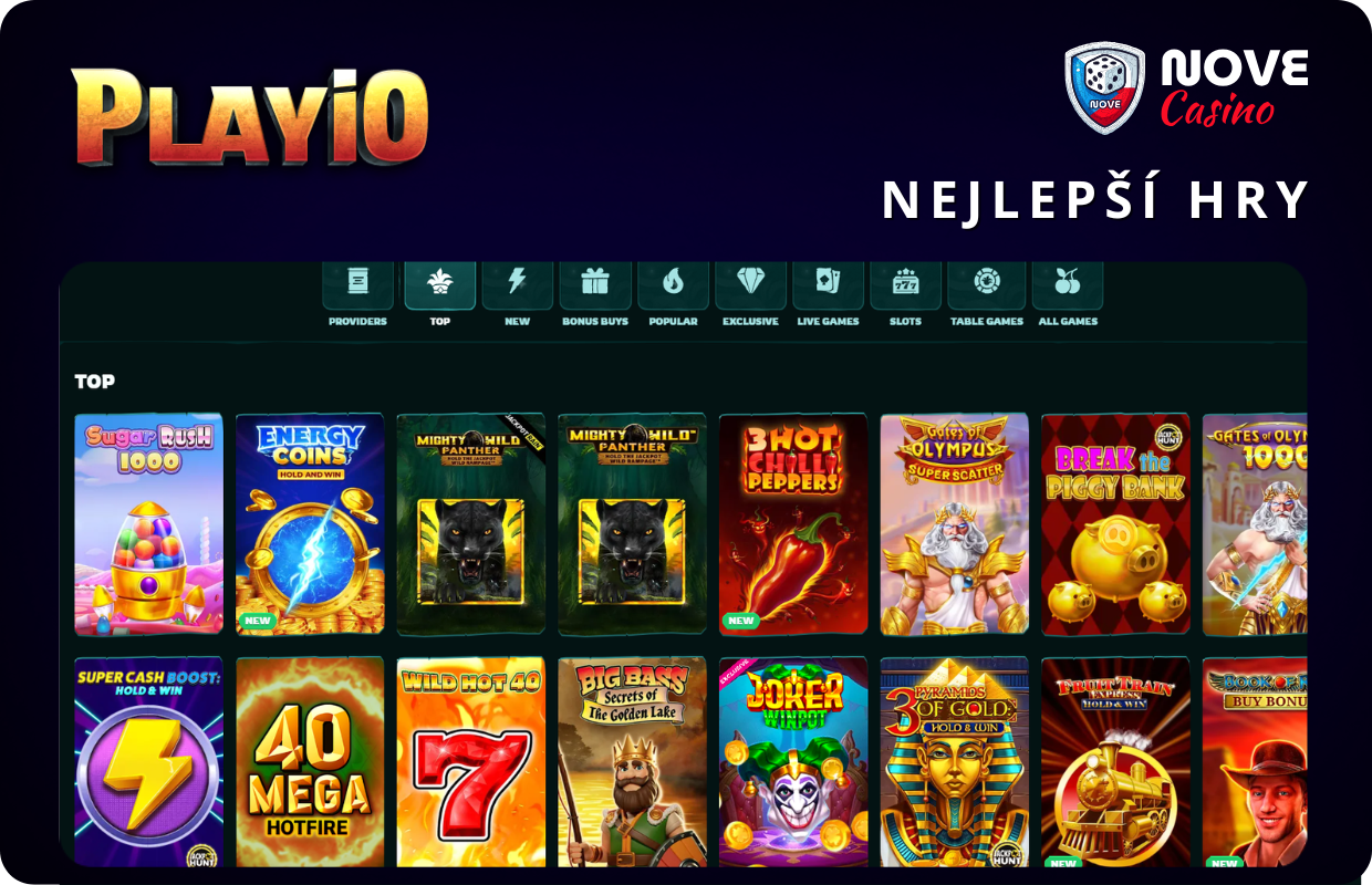 Nejlepší hry v kasinu Playio