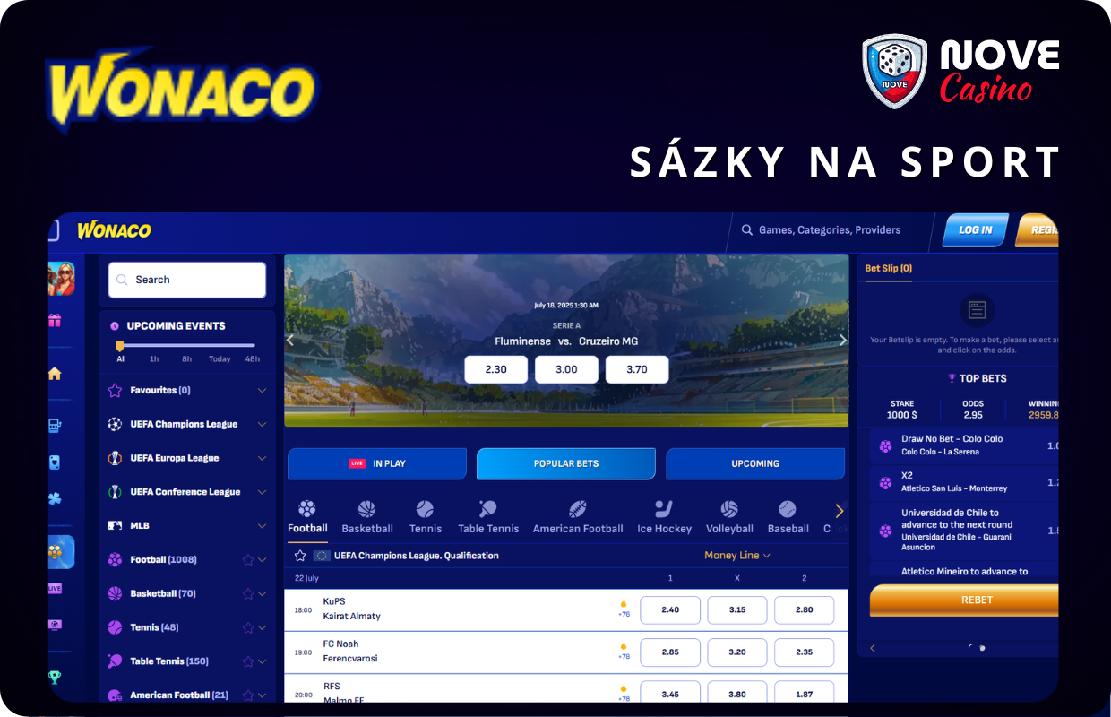 Sázky na sport v Wonaco