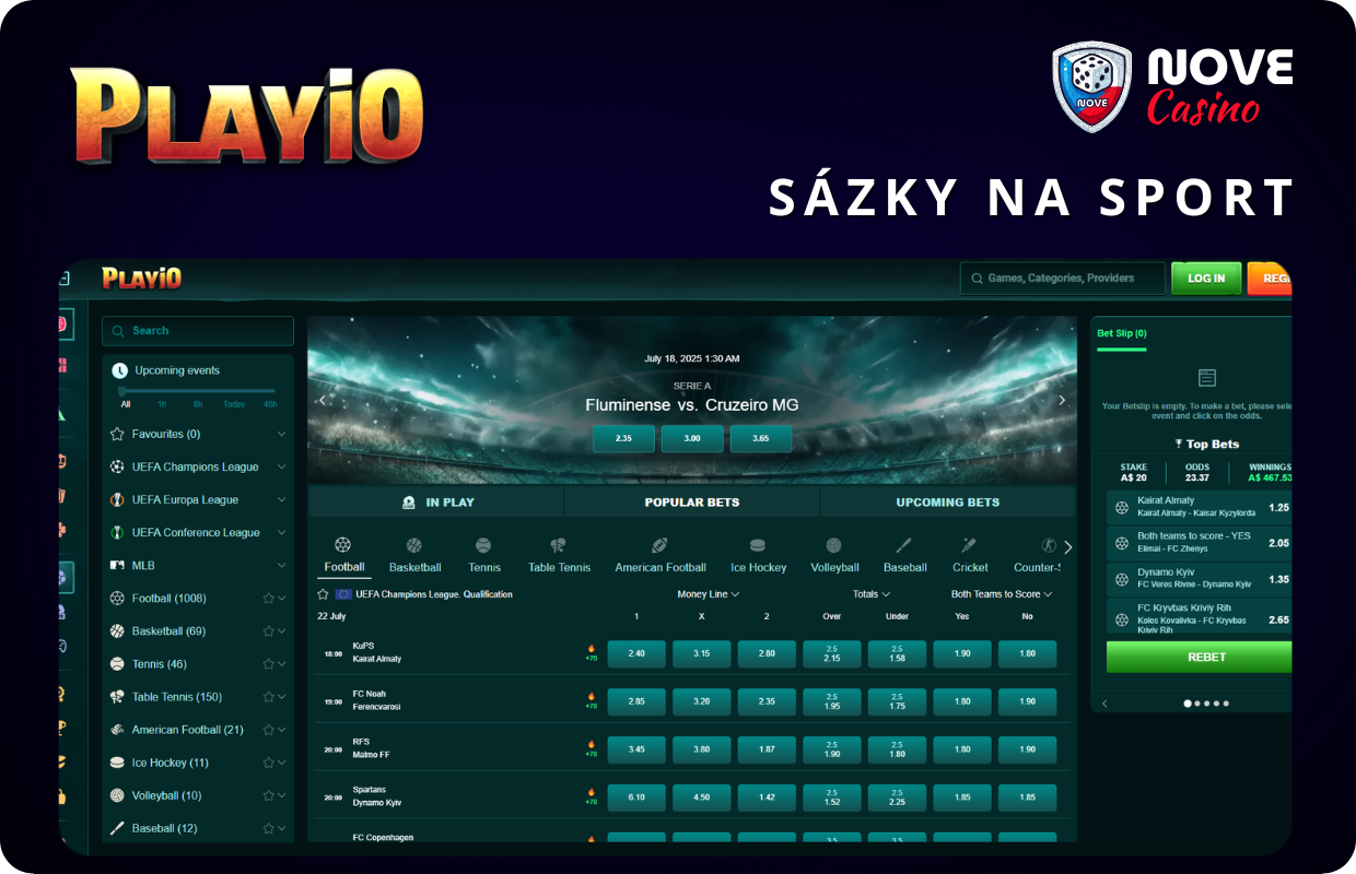 Sázky na sport v Playio