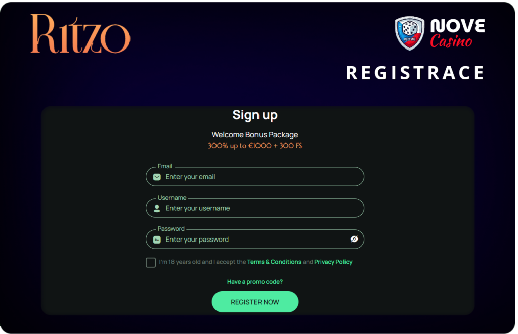 Registrace v Ritzo