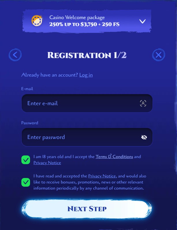 Registrace v kasinu Spinight