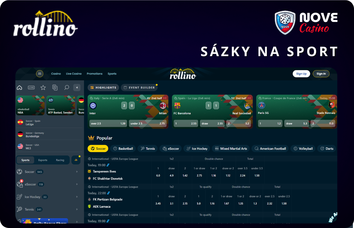 Sázky na sport v Rollino