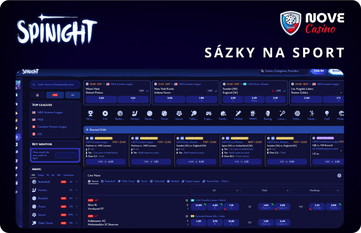 Sázky na sport v Spinight