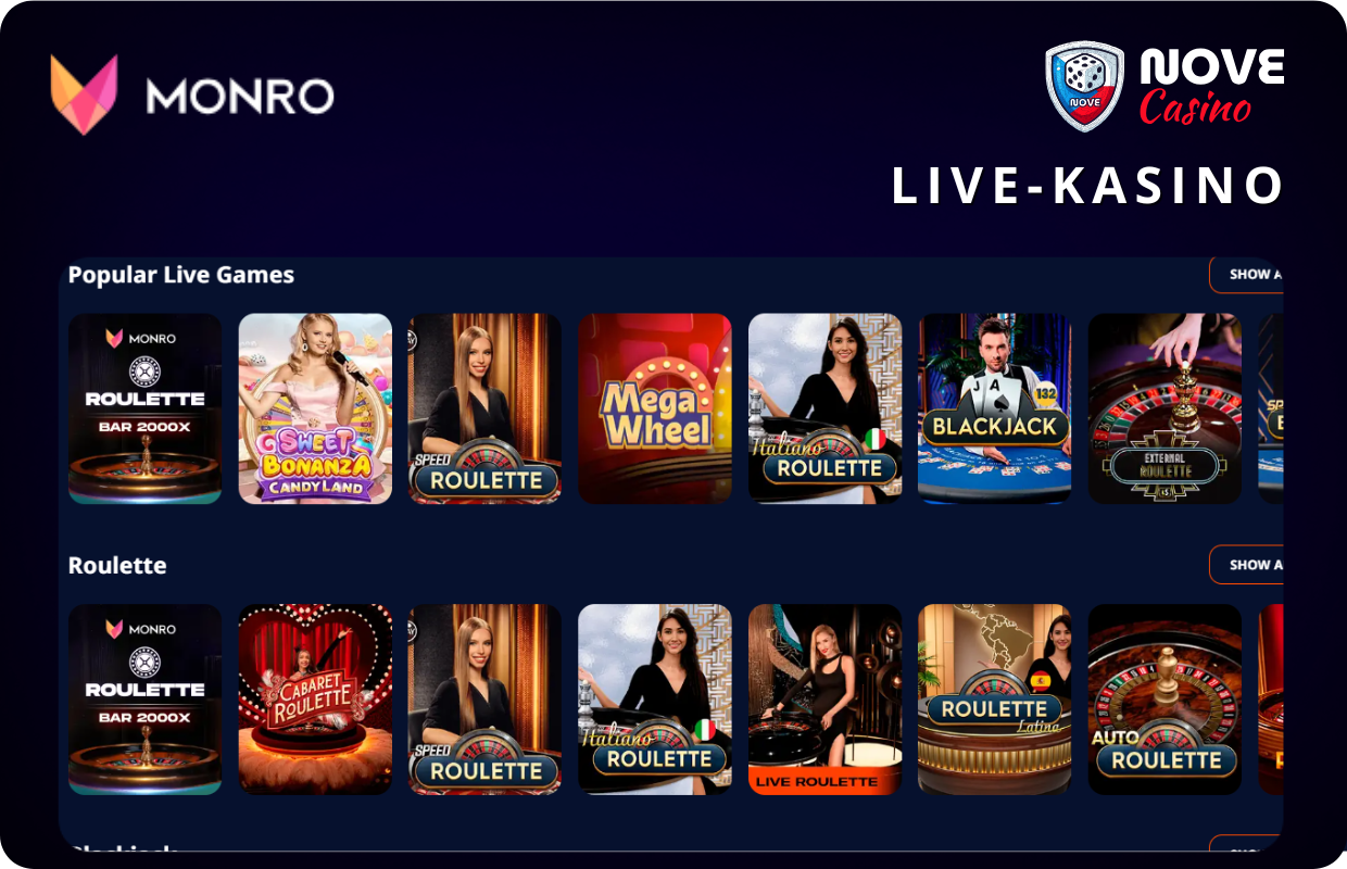 Live kasino Monro