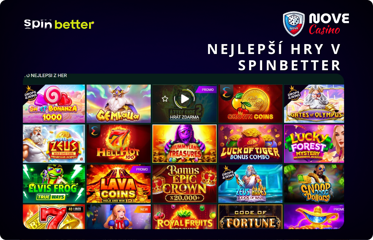 Nejlepší hry v kasinu Spinbetter