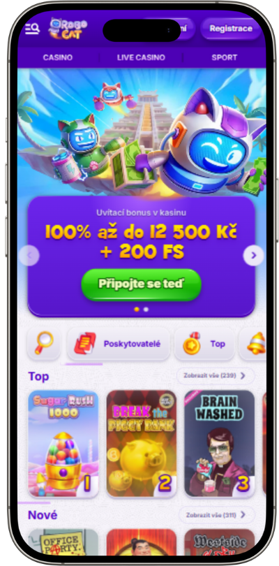 Mobilní aplikace kasina Robocat