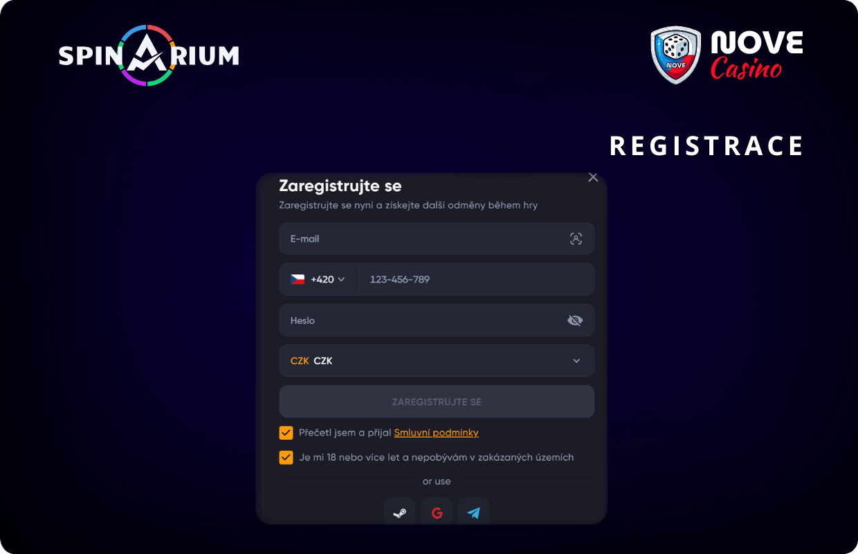 Registrace v Spinarium