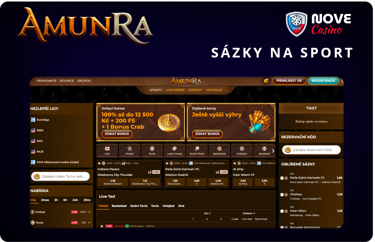 Sázky na sport v AmunRa