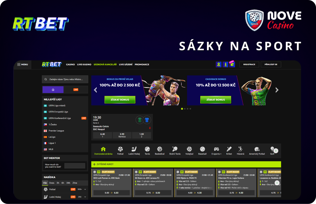 Sázky na sport v RTbet