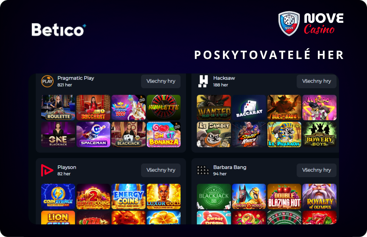 Game providers Betico