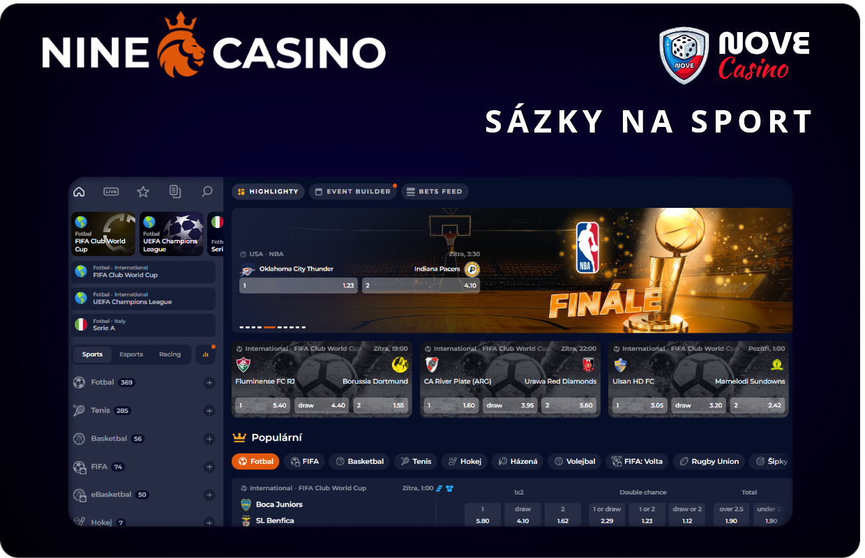 Sázky na sport v Nine Casino
