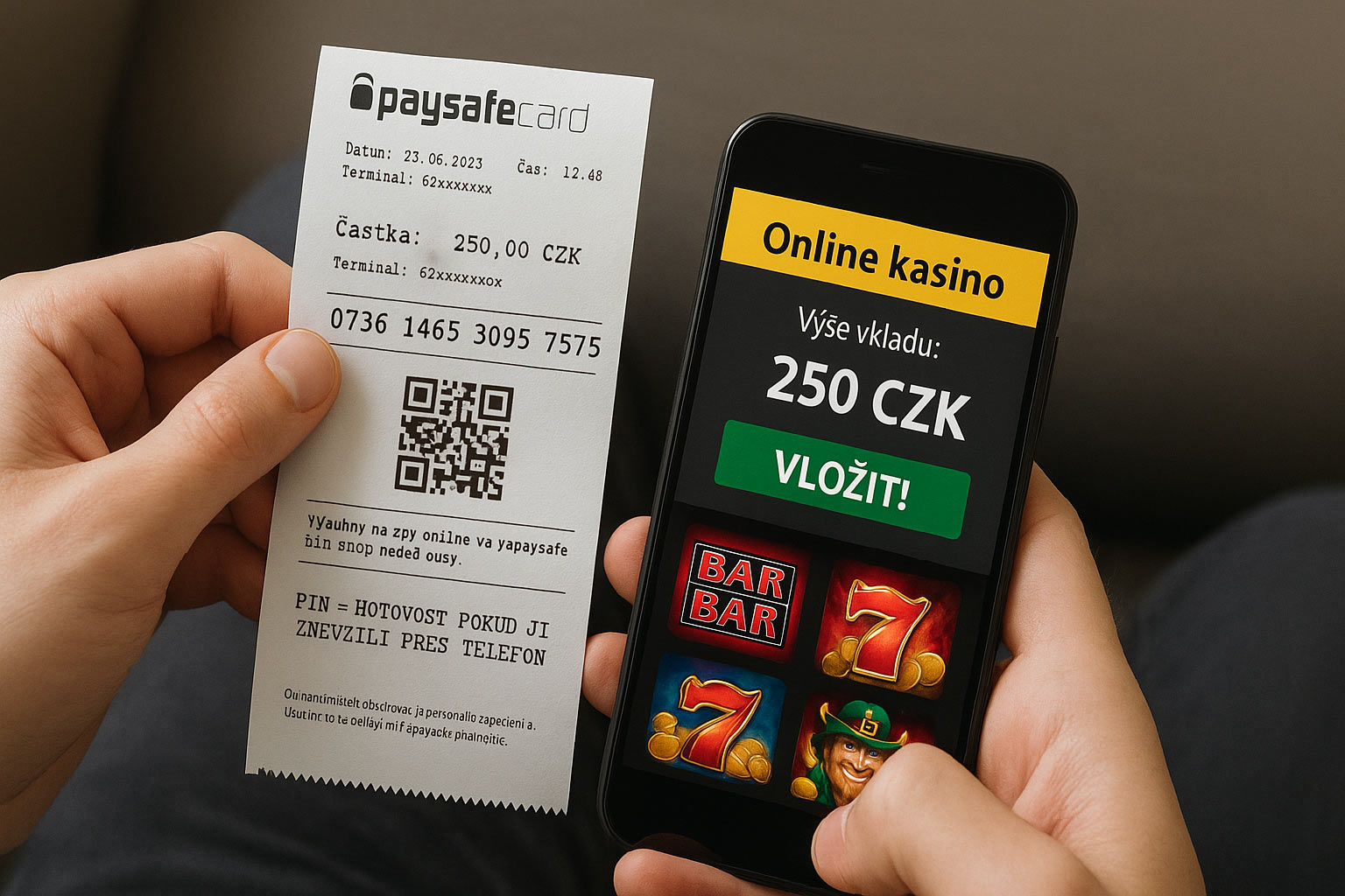 Kupóny PaySafeCard pro platby v online kasinu