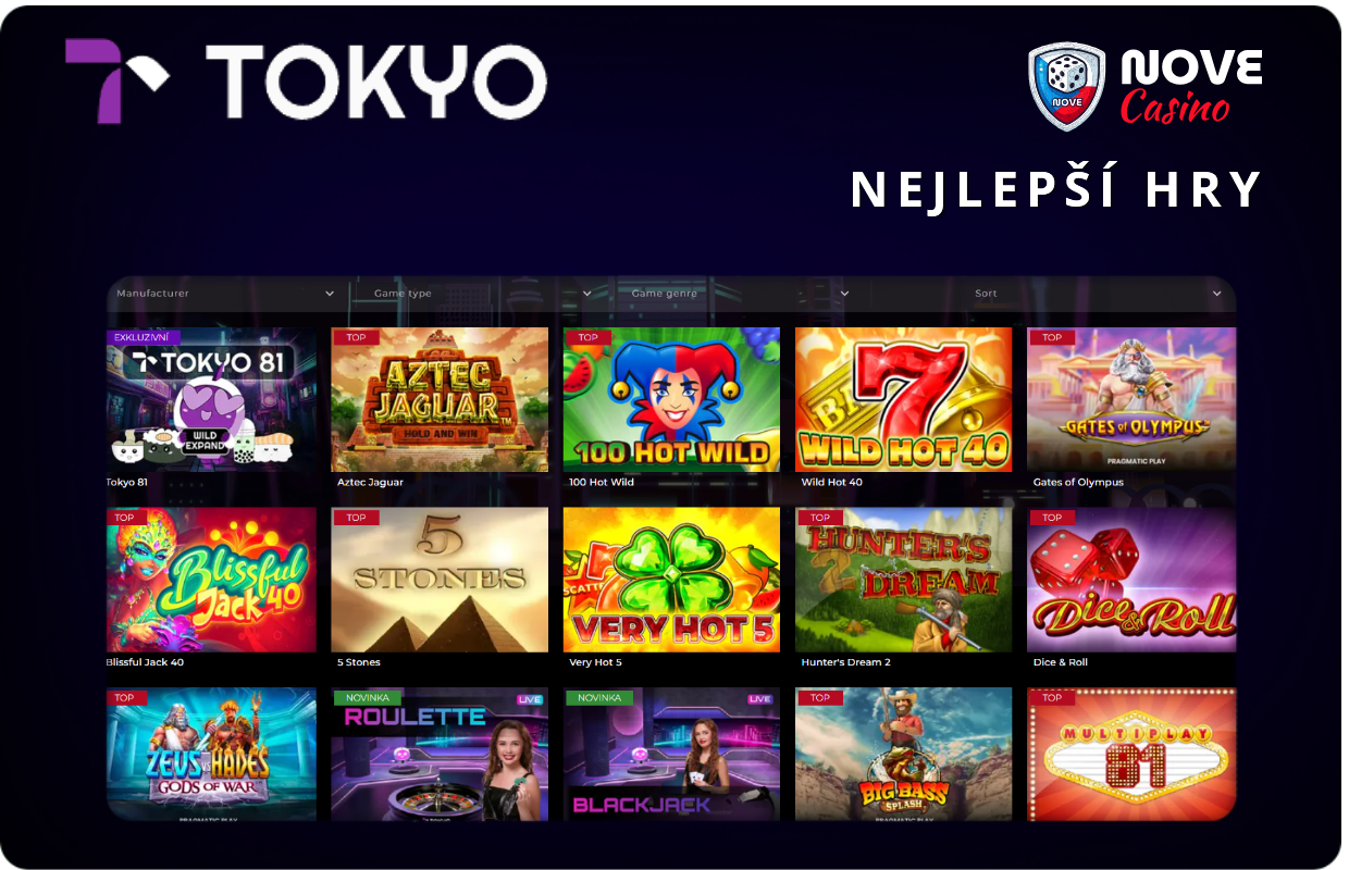 Nejlepší hry v Tokyo Casino