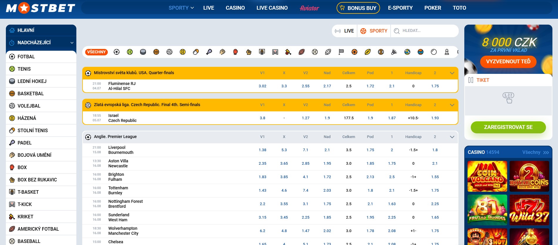 Mostbet sport