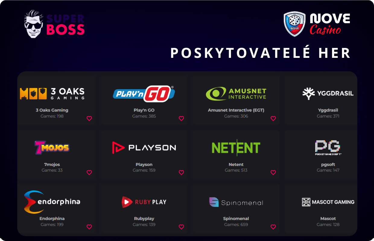 Poskytovatelé her a Superboss