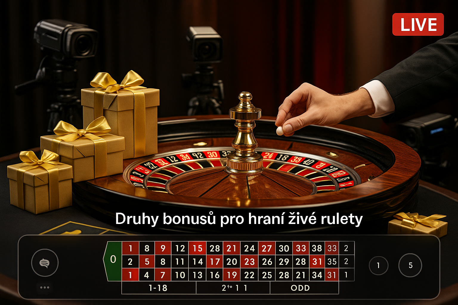Druhy bonusů pro hraní živé rulety - ruleta live casino